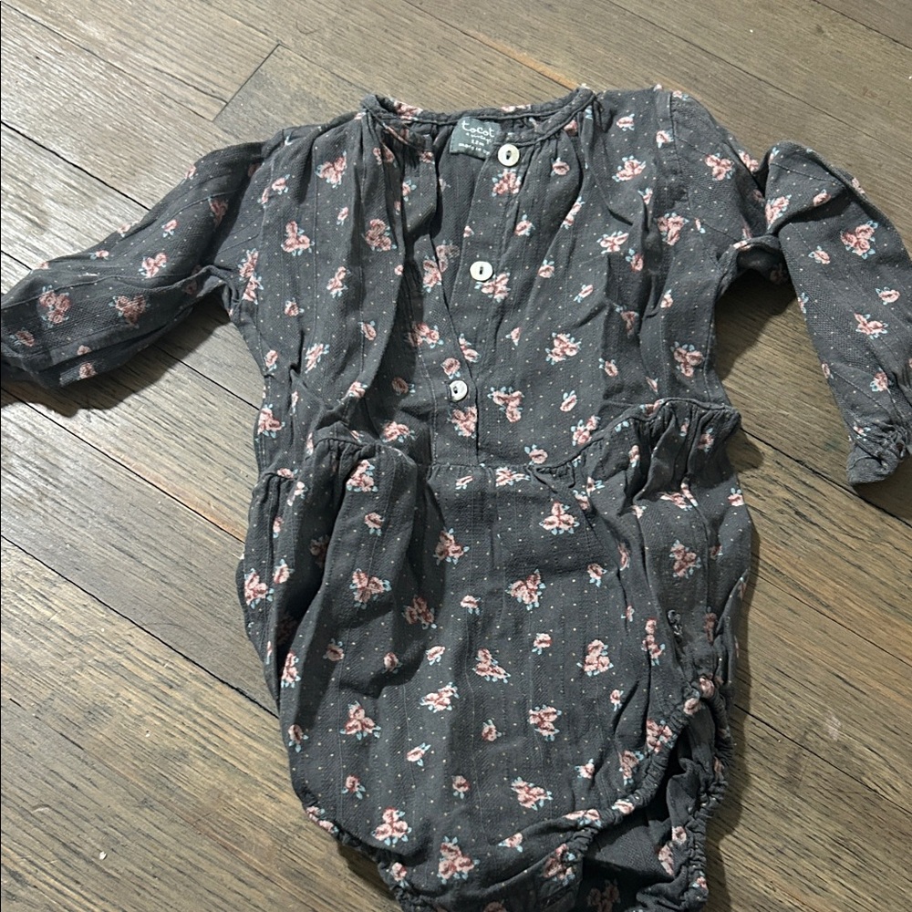 Tocoto vintage Floral Gray Kids One Piece 12m